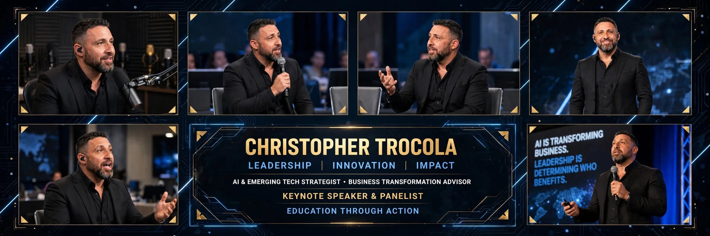 Christopher Trocola delivering a keynote on stage